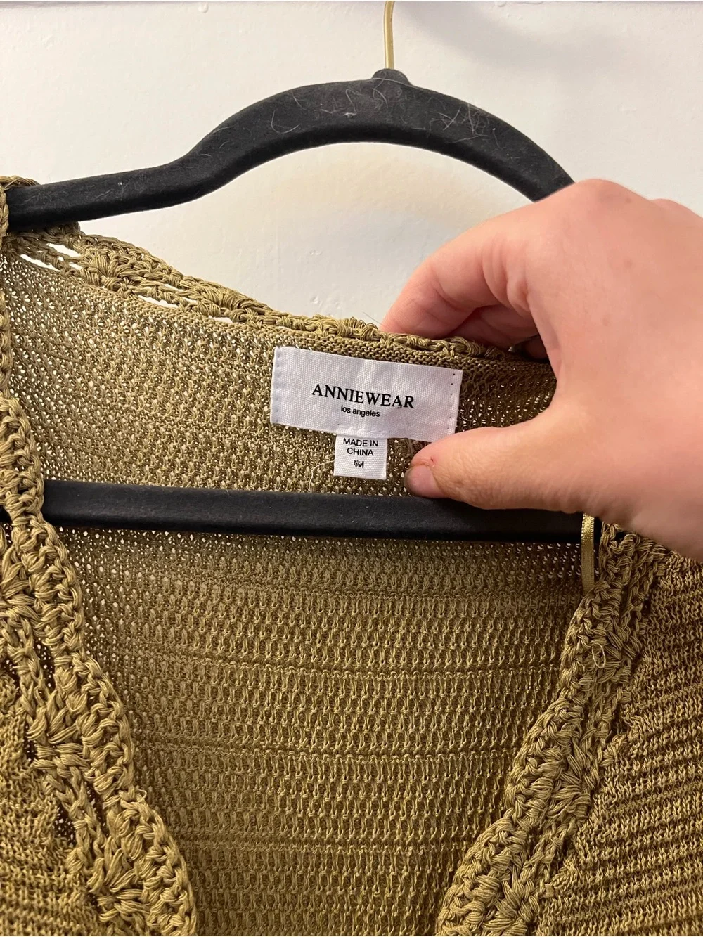 AnnieWear Crochet Button Down Sweater Vest | size medium - Picture 3 of 5